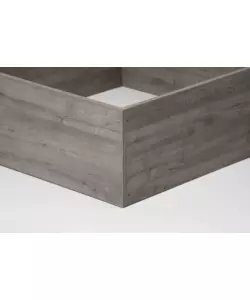 Letto 1 piazza e mezza "bed box" rovere grigio con rete e contenitore, 120x190 cm